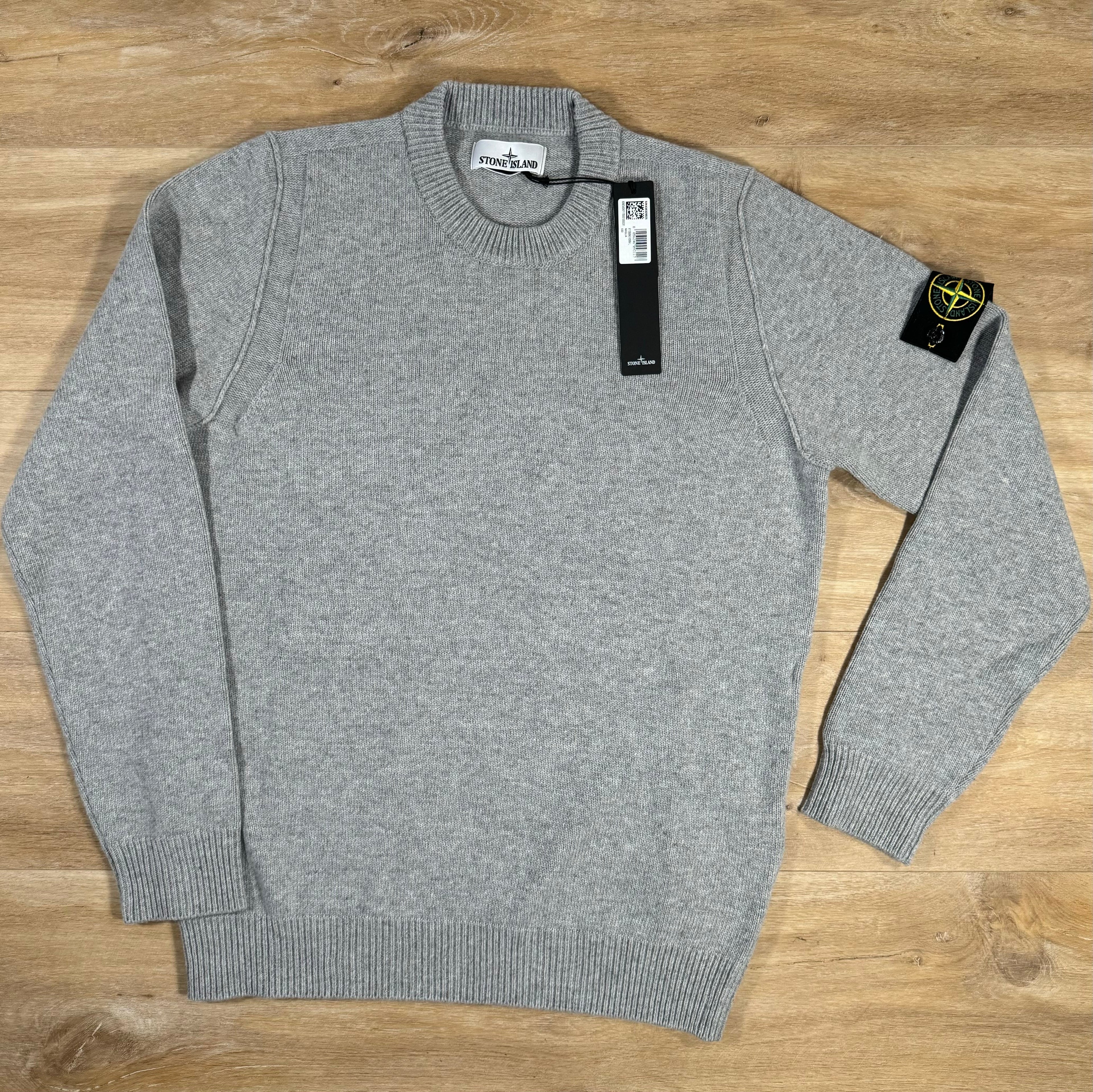 Stone Island Lambswool Crewneck Sweatshirt in Grey Ironleague