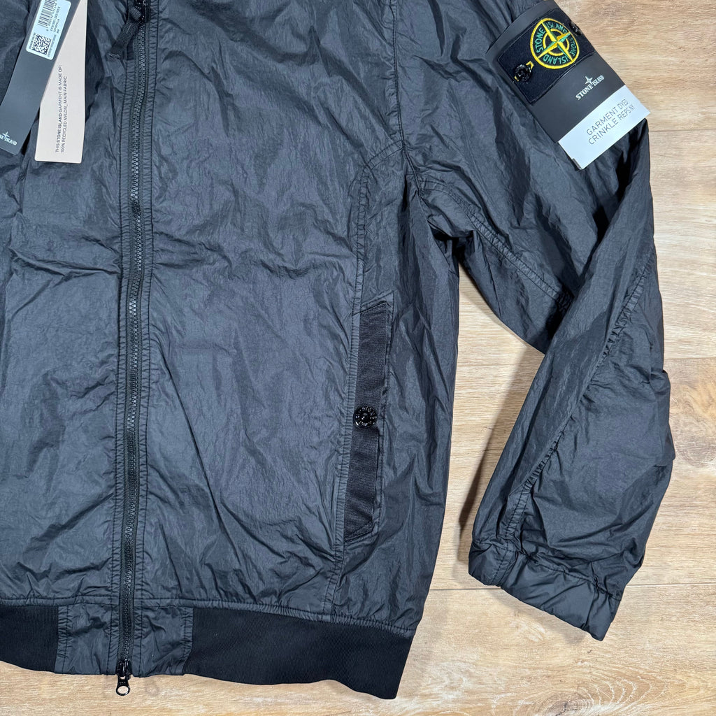 Stone Island Crinkle Reps R-NY Bomber Jacket in Black Ironleague