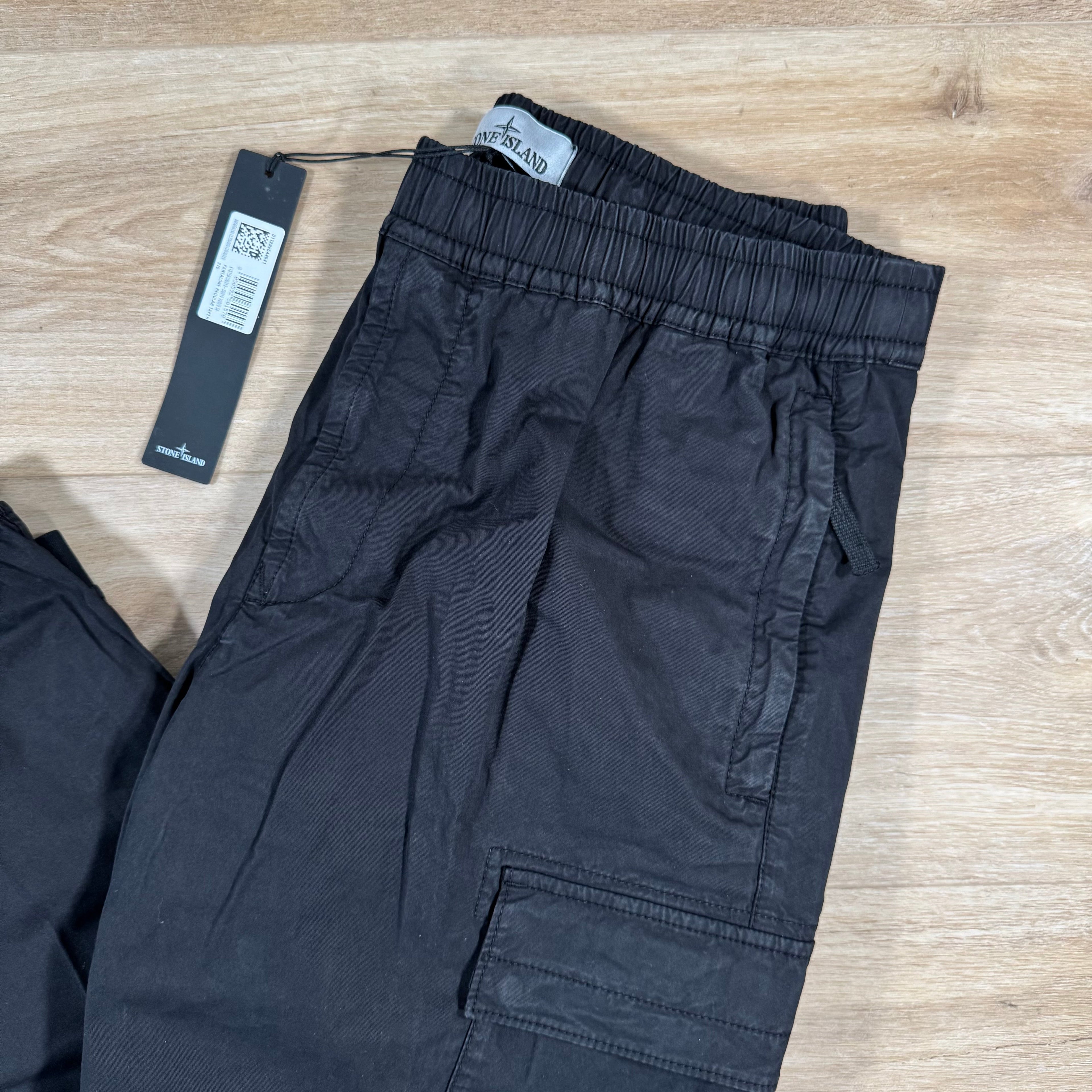 Stone Island Supima Twill Stretch-TC Cargo Pants in Black Ironleague