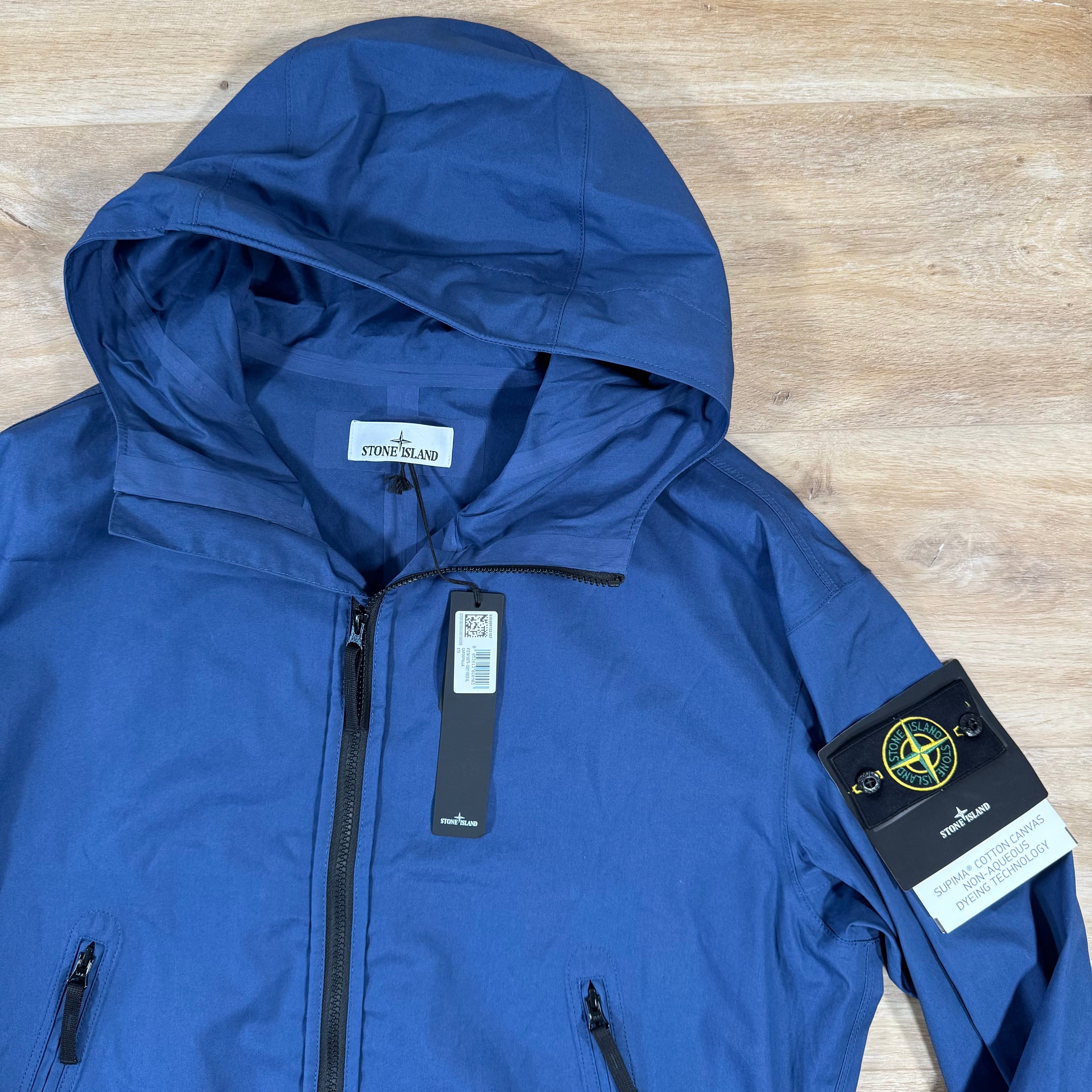 Stone Island Supima Canvas Jacket in Marine Blue Ironleague