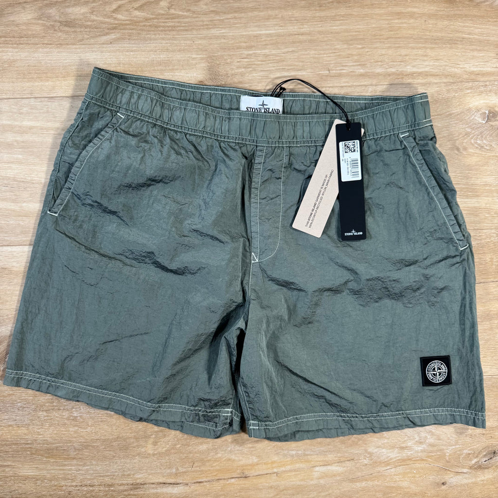 Stone Island Nylon Metal Swim Shorts in Sage Green Ironleague