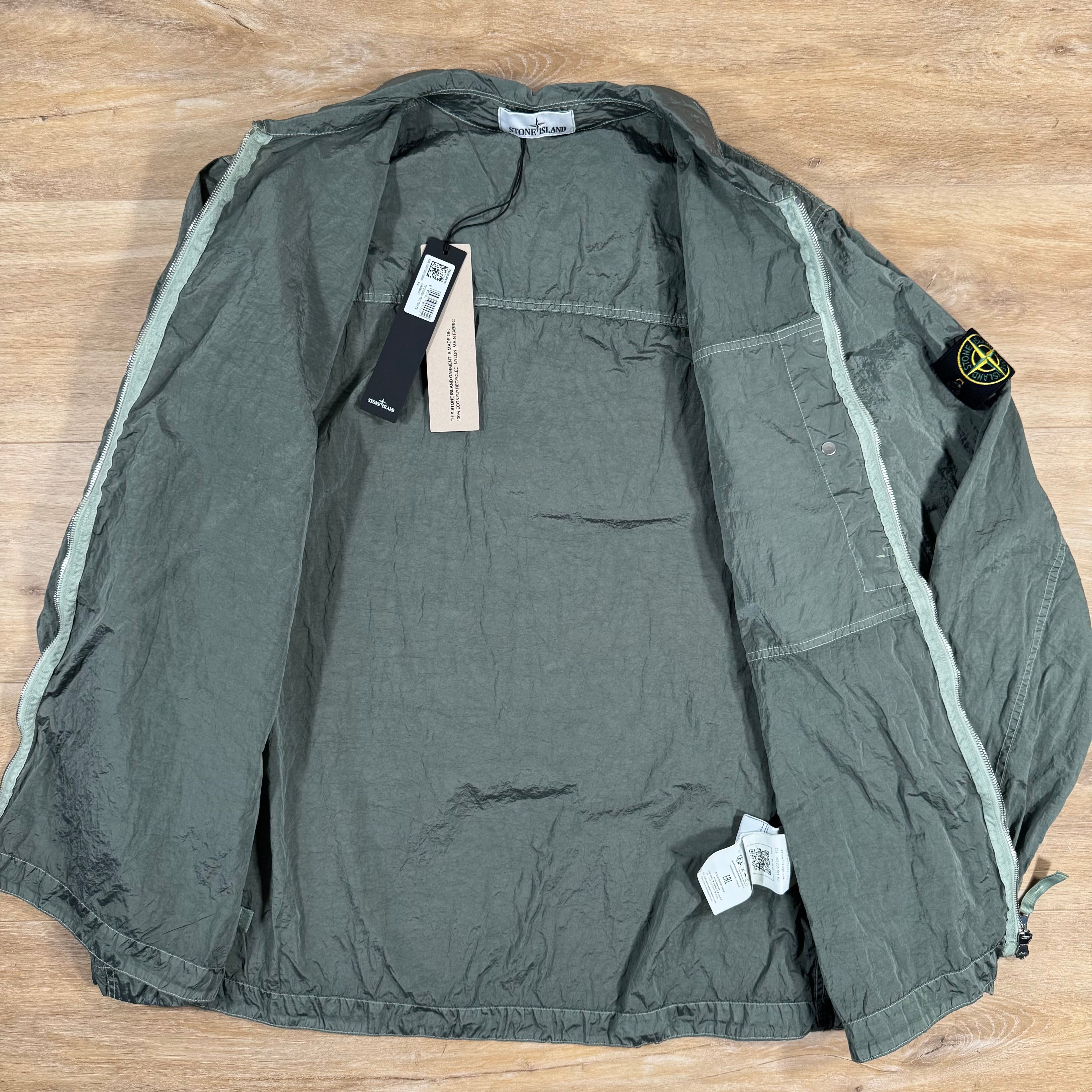 Stone Island Nylon Metal Overshirt in Sage Green Ironleague