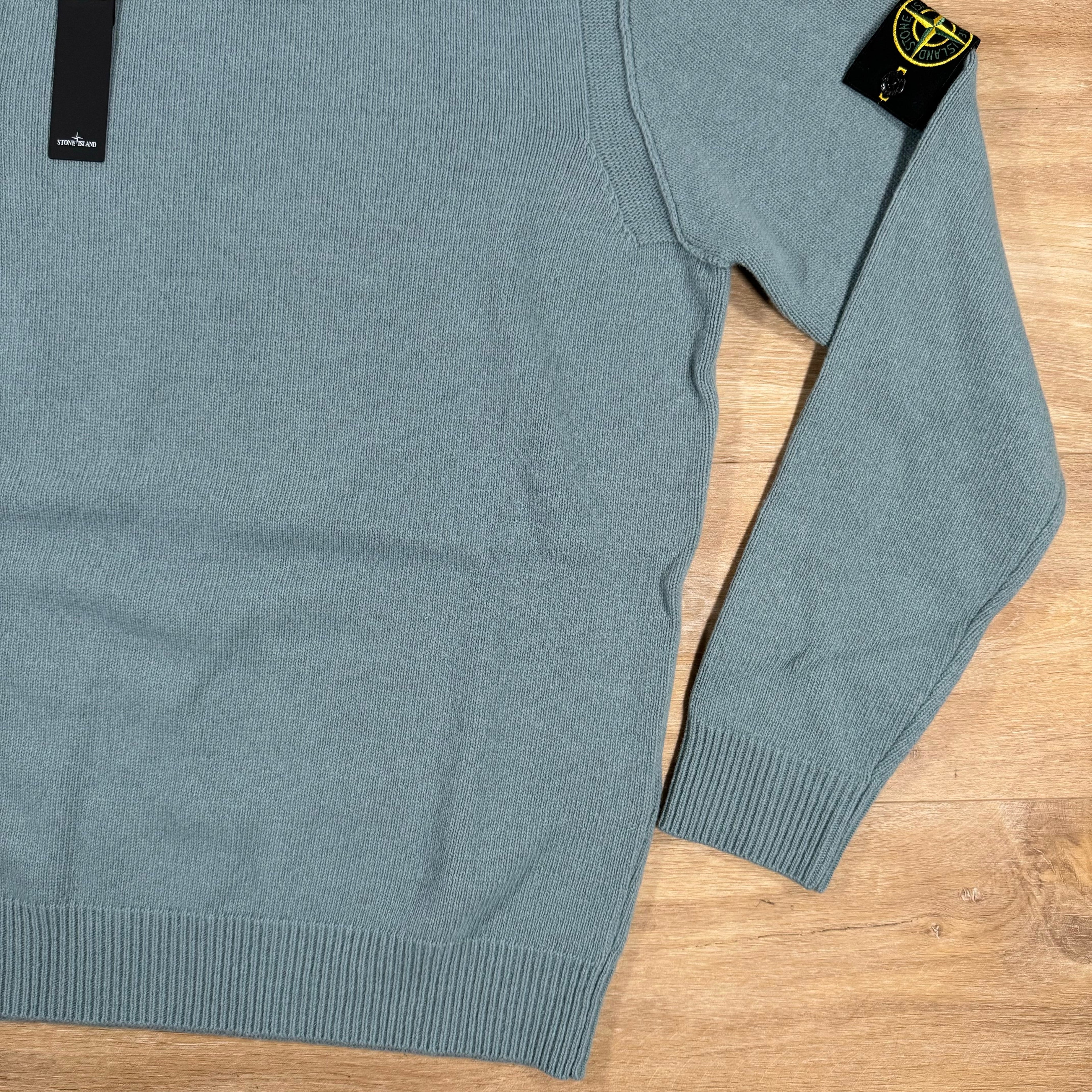 Stone Island Lambswool Crewneck Sweatshirt in Green Grey Ironleague