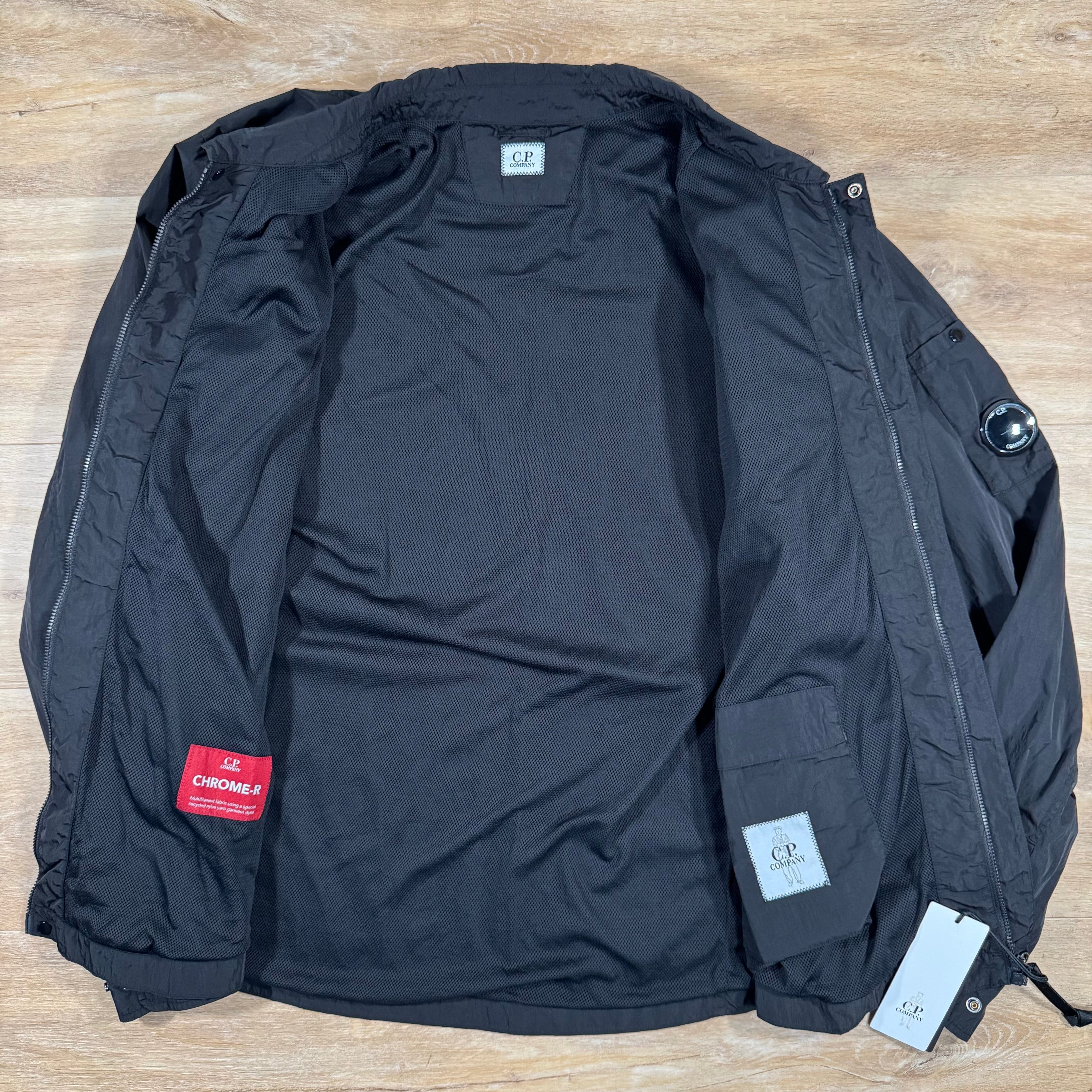 CP Company Chrome-R Lens Overshirt in Black Ironleague