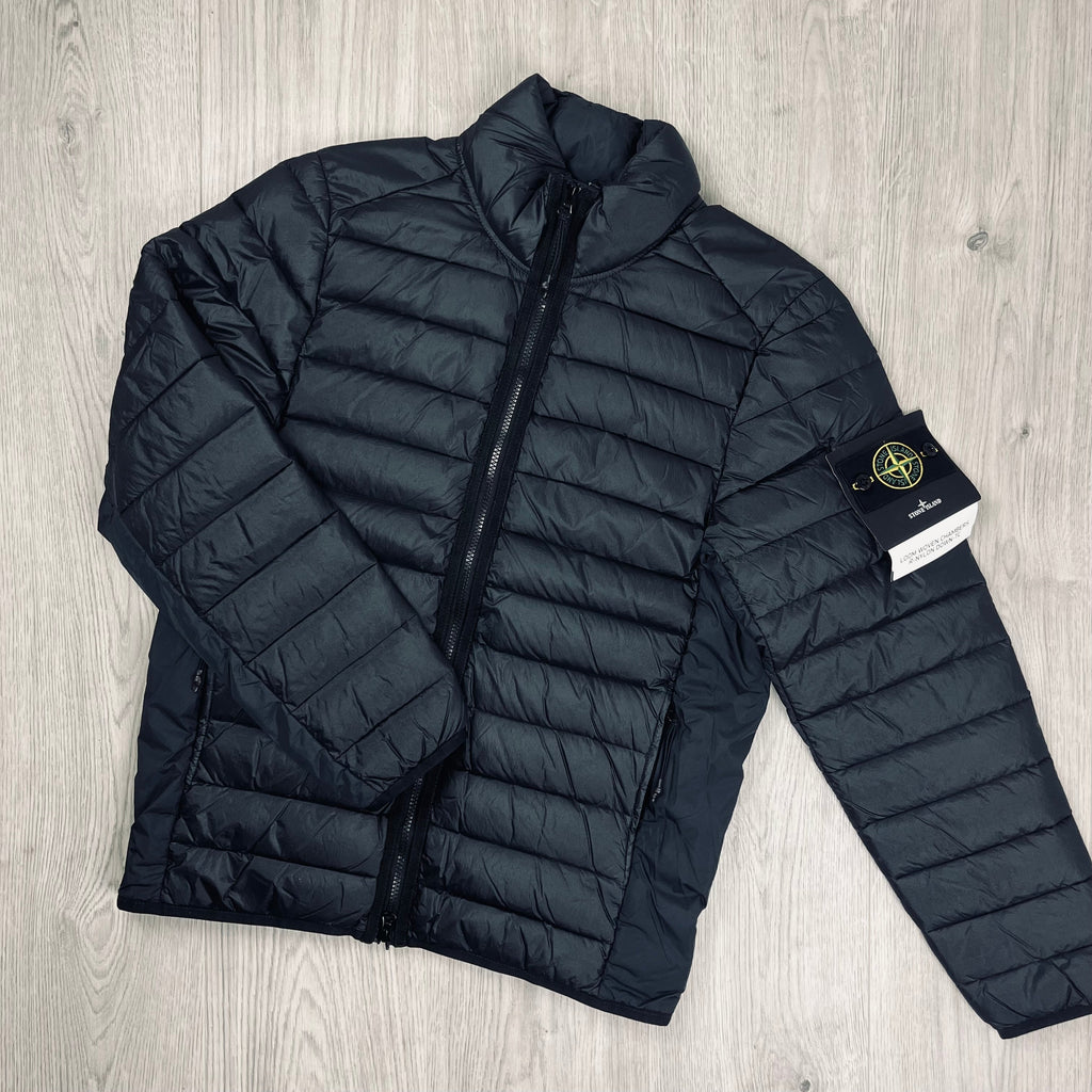 Stone Island Woven Down Jacket - Black Ironleague