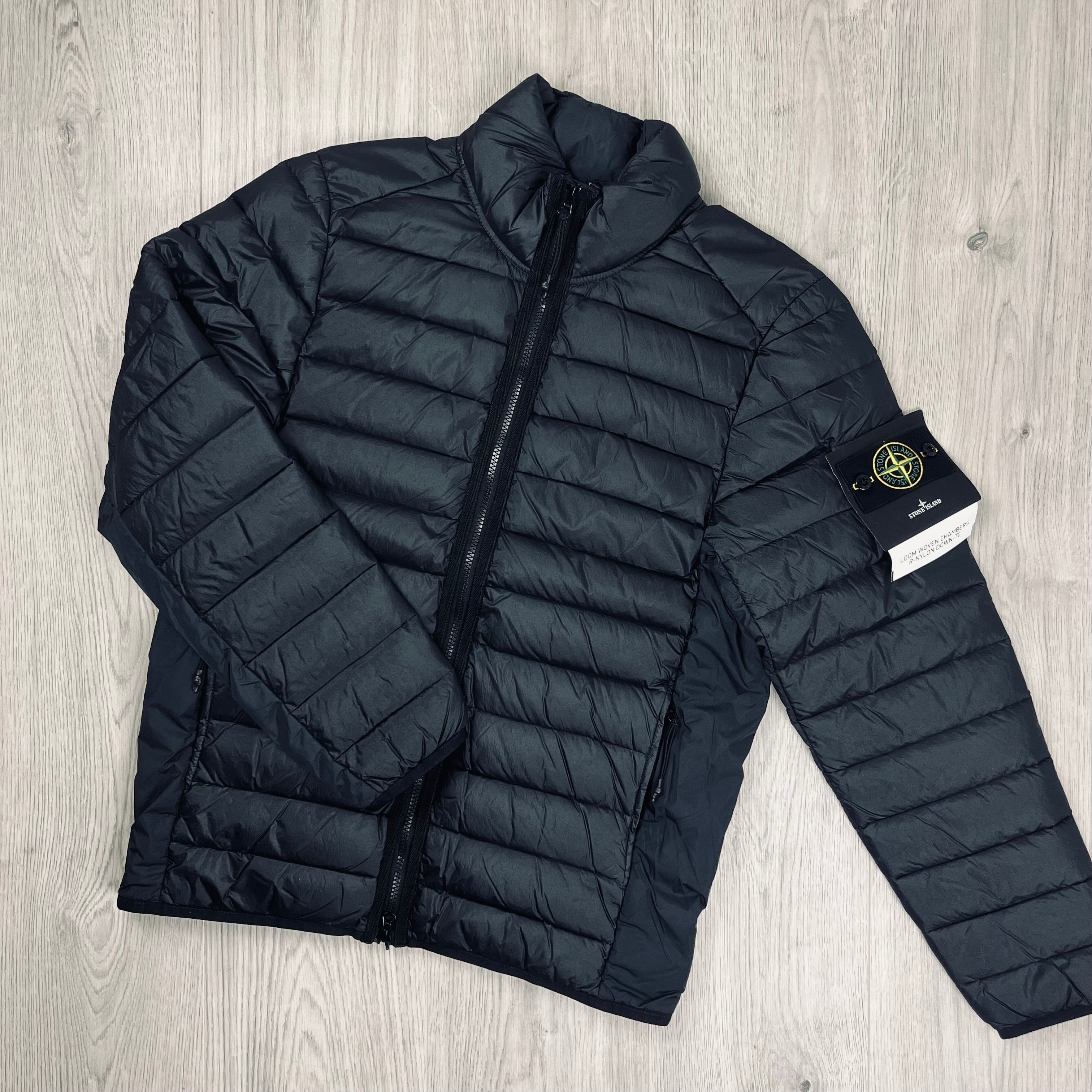 Stone Island Woven Down Jacket - Black Ironleague
