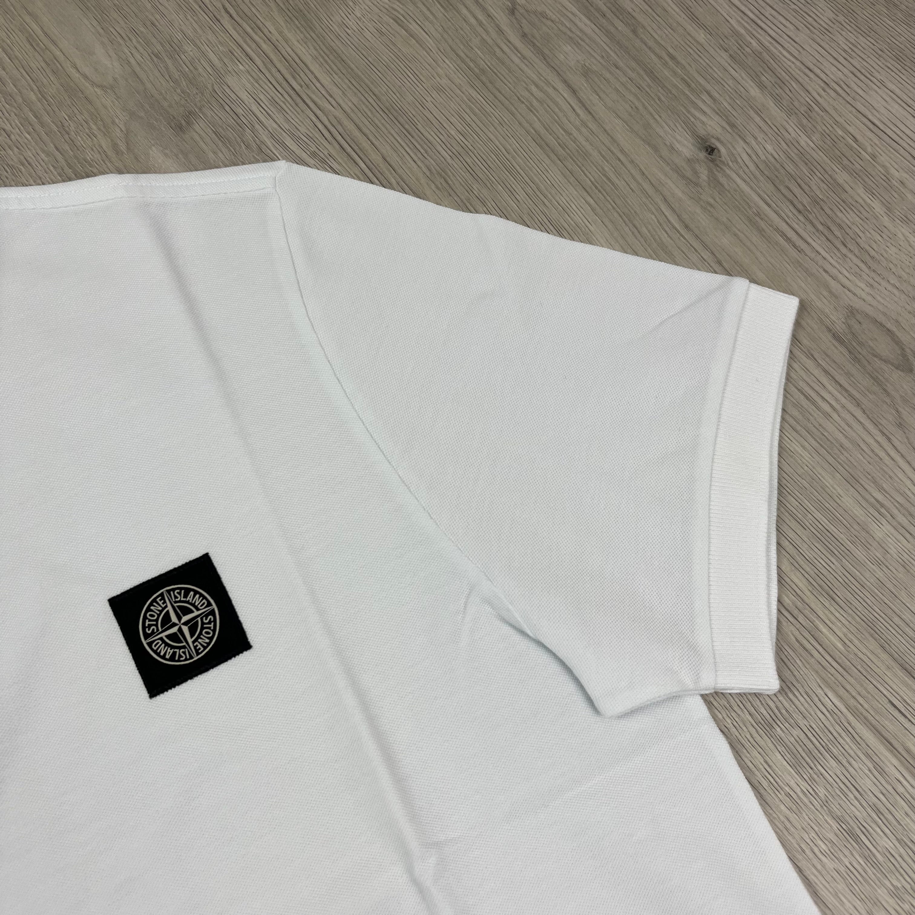 Stone Island Patch Polo Shirt - White Ironleague