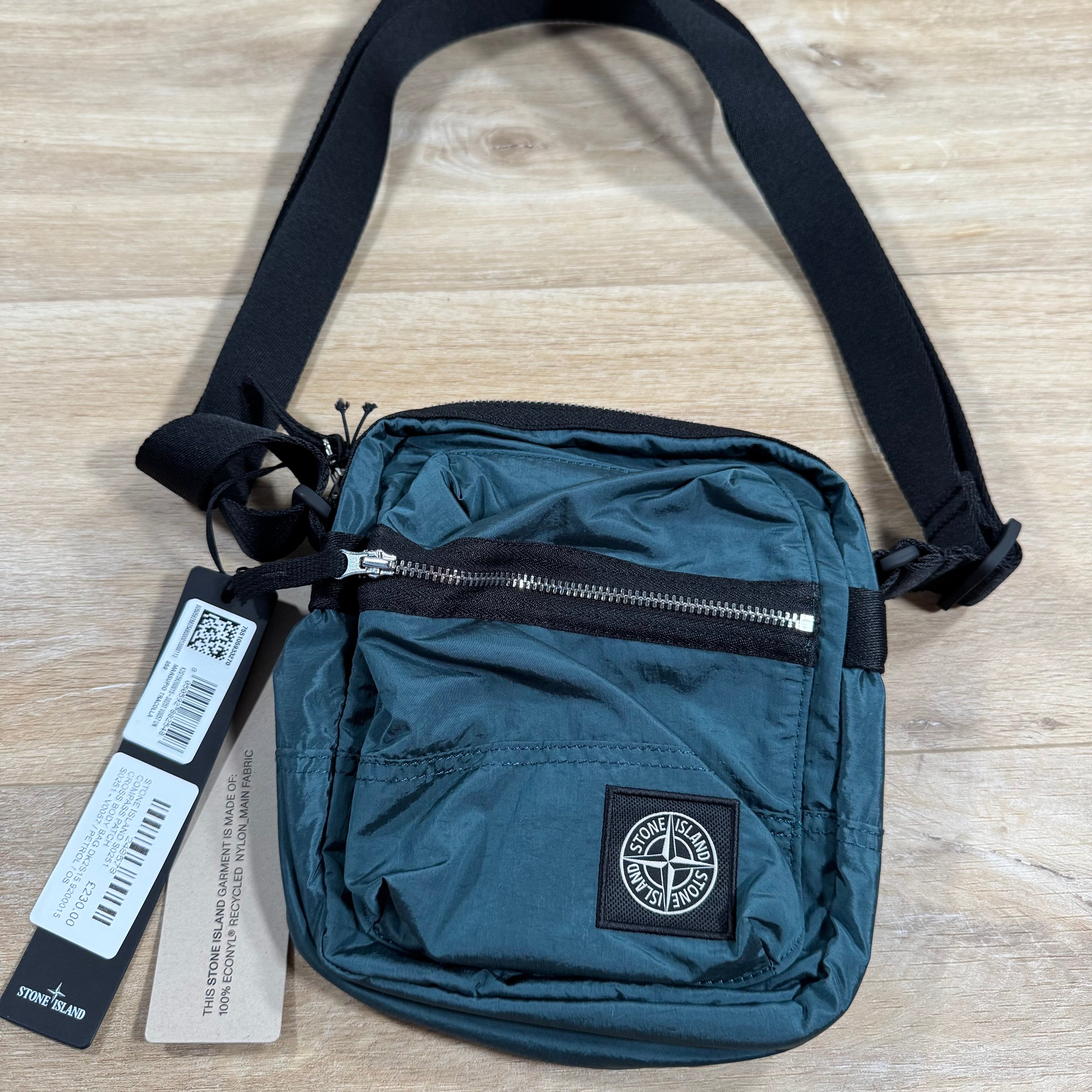 Stone Island Coated Nylon Metal Body Bag in Dark Teal Green Ironleague