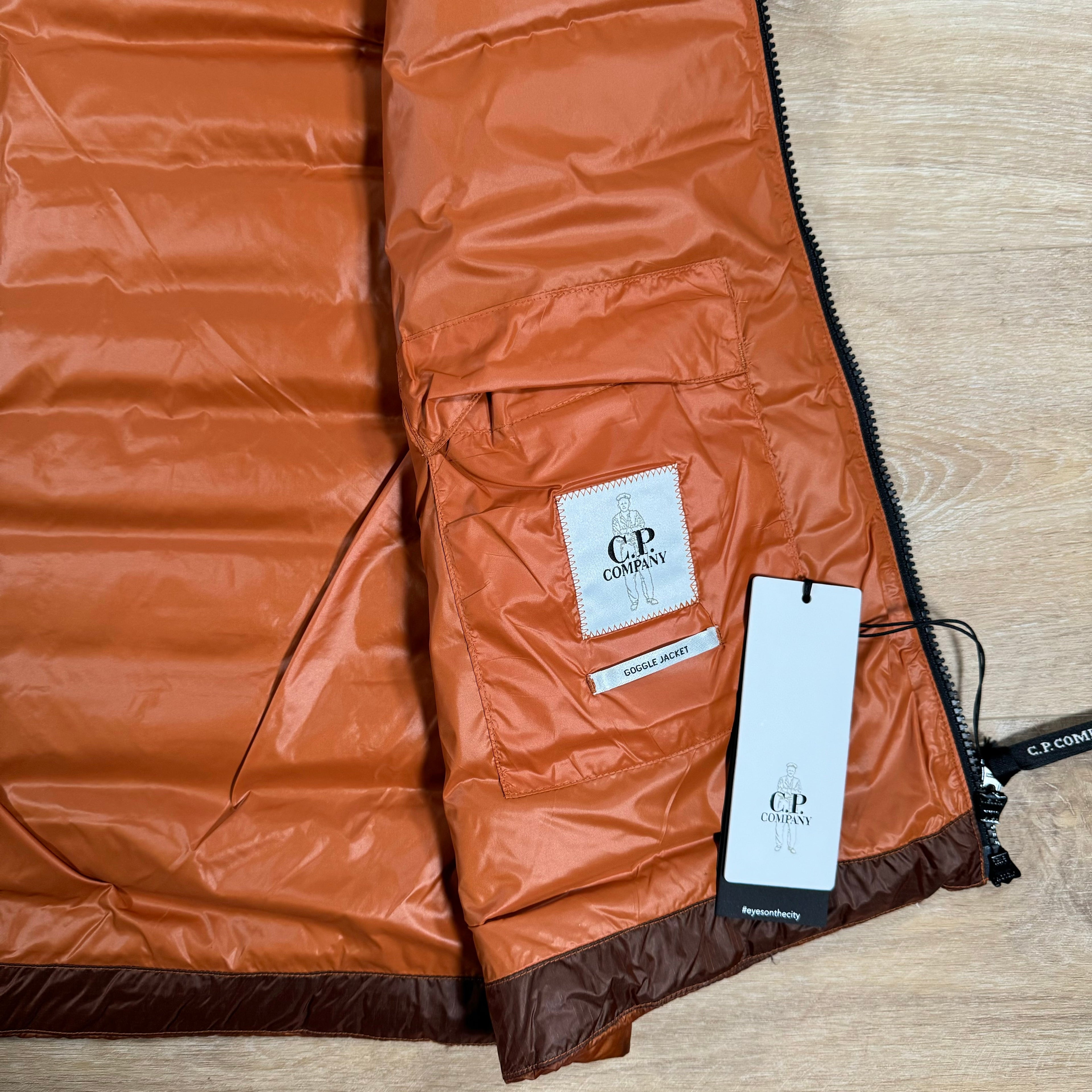 CP Company DD Shell Goggle Down Vest in Bombay Brown Ironleague