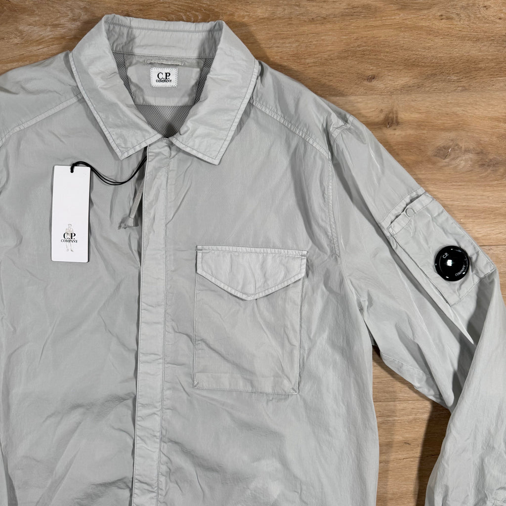 CP Company Chrome-R Lens Overshirt in Blue Fox - Grey Ironleague