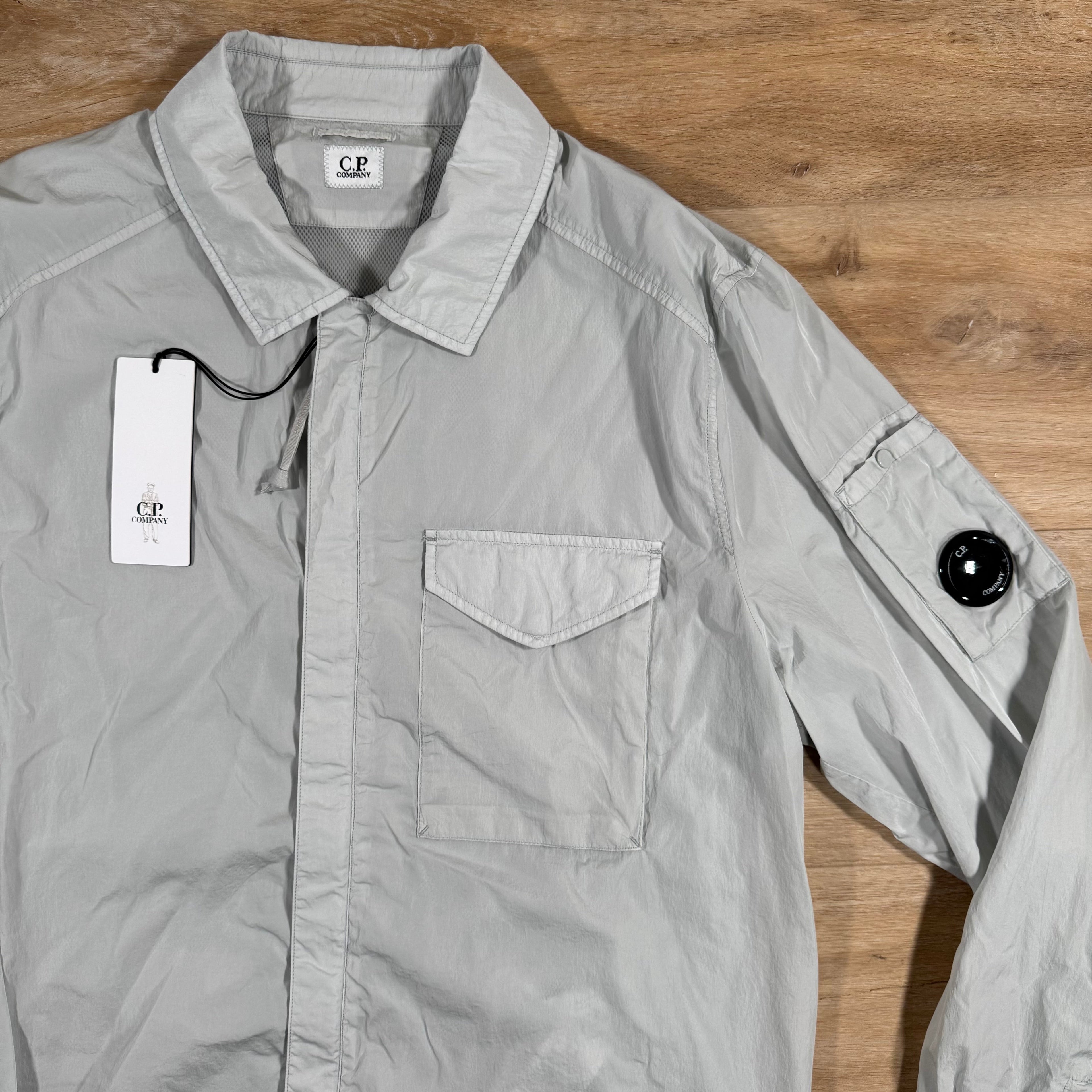 CP Company Chrome-R Lens Overshirt in Blue Fox - Grey Ironleague