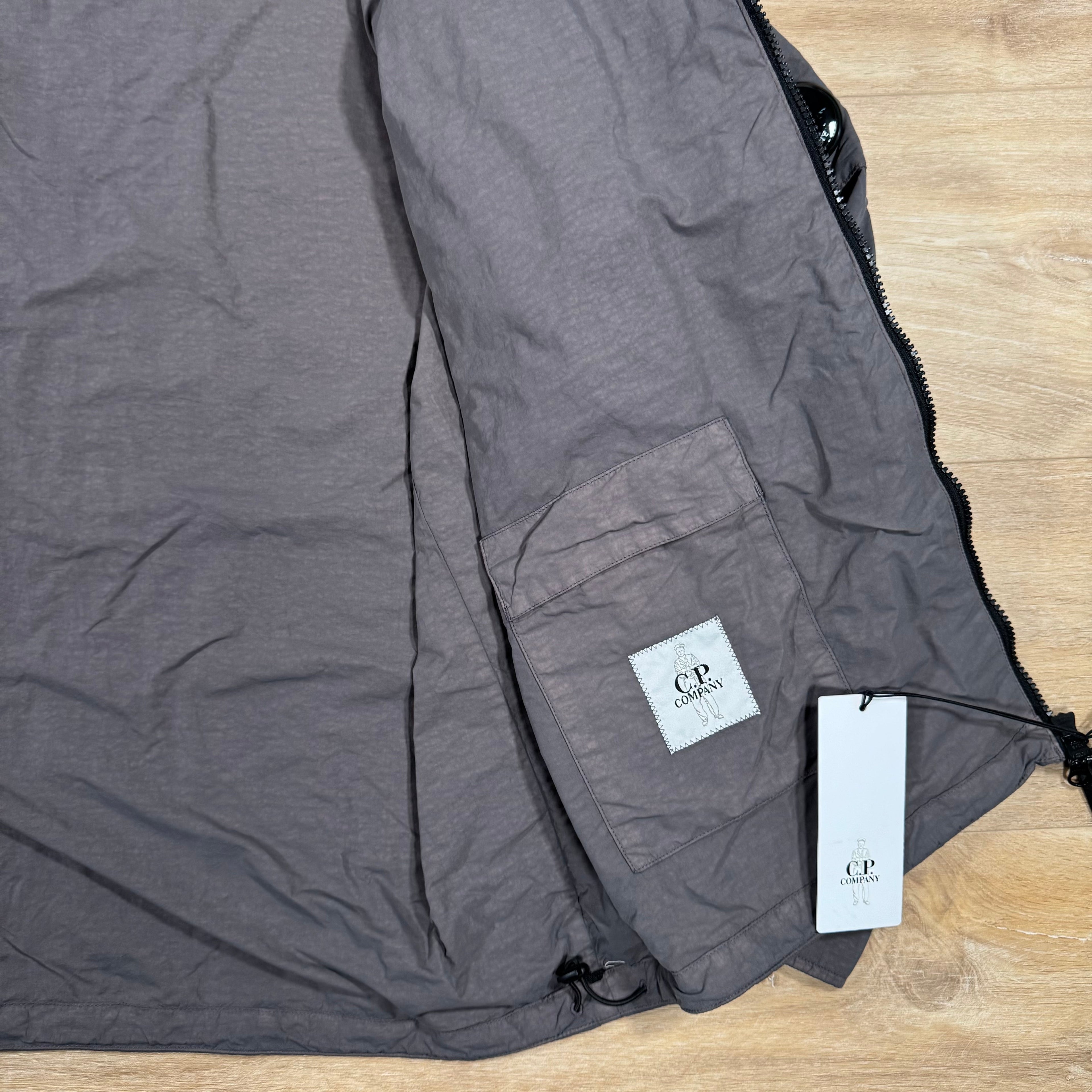 CP Company Flatt Nylon Hooded Lens Overshirt in Violet Ironleague