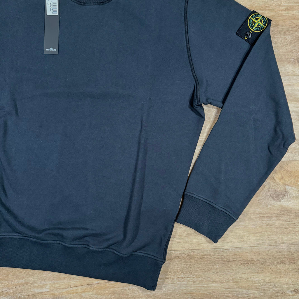Stone Island Organic Cotton Fleece Sweatshirt in Navy Ironleague