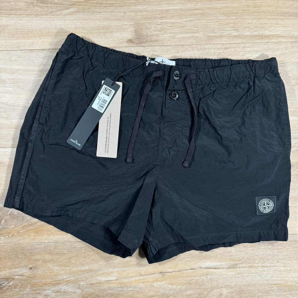 Stone Island Nylon Metal Button Swim Shorts in Black Ironleague