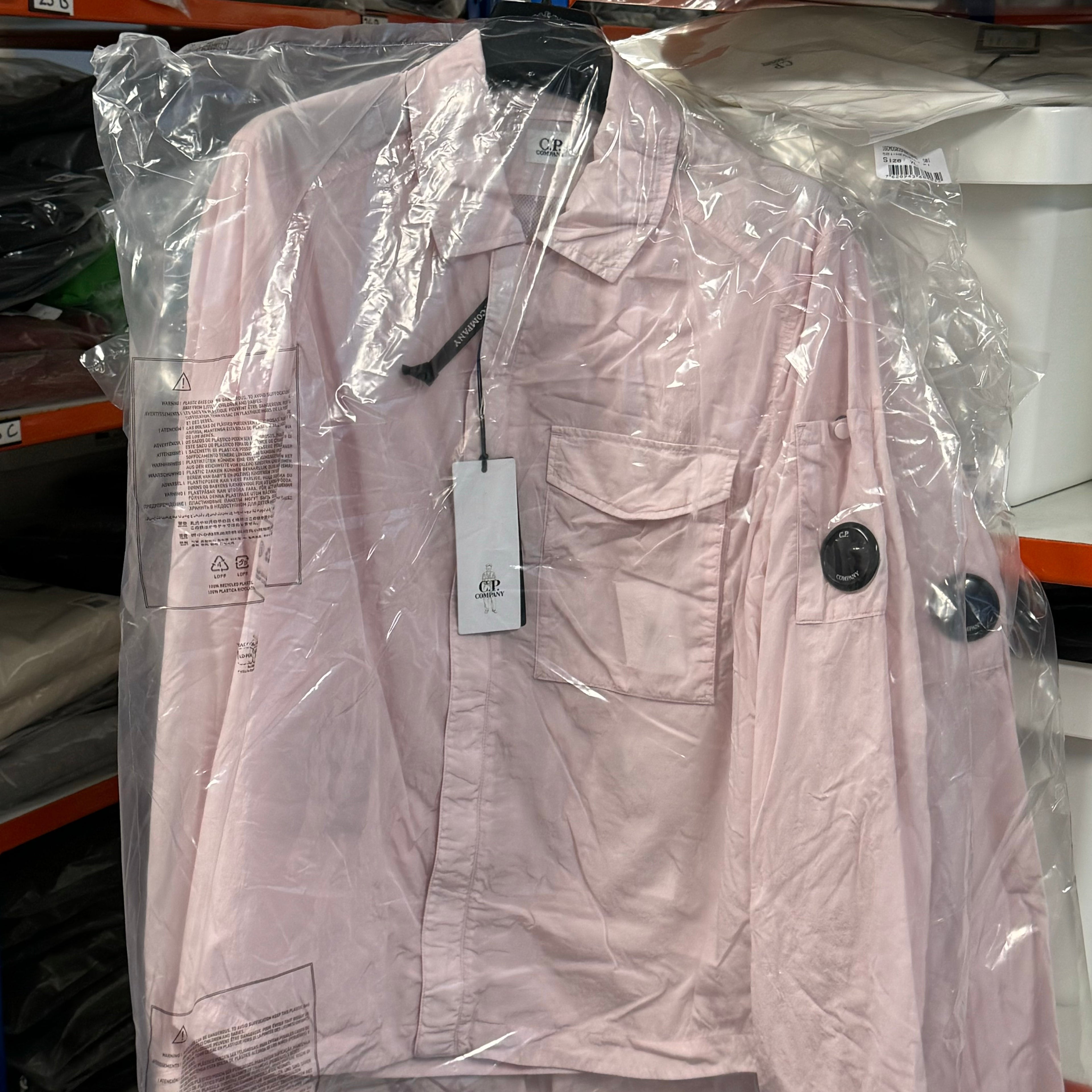 CP Company Chrome Lens Overshirt in Heavenly Pink Ironleague