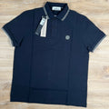 Stone Island Organic Cotton Pique Polo Shirt in Navy Ironleague