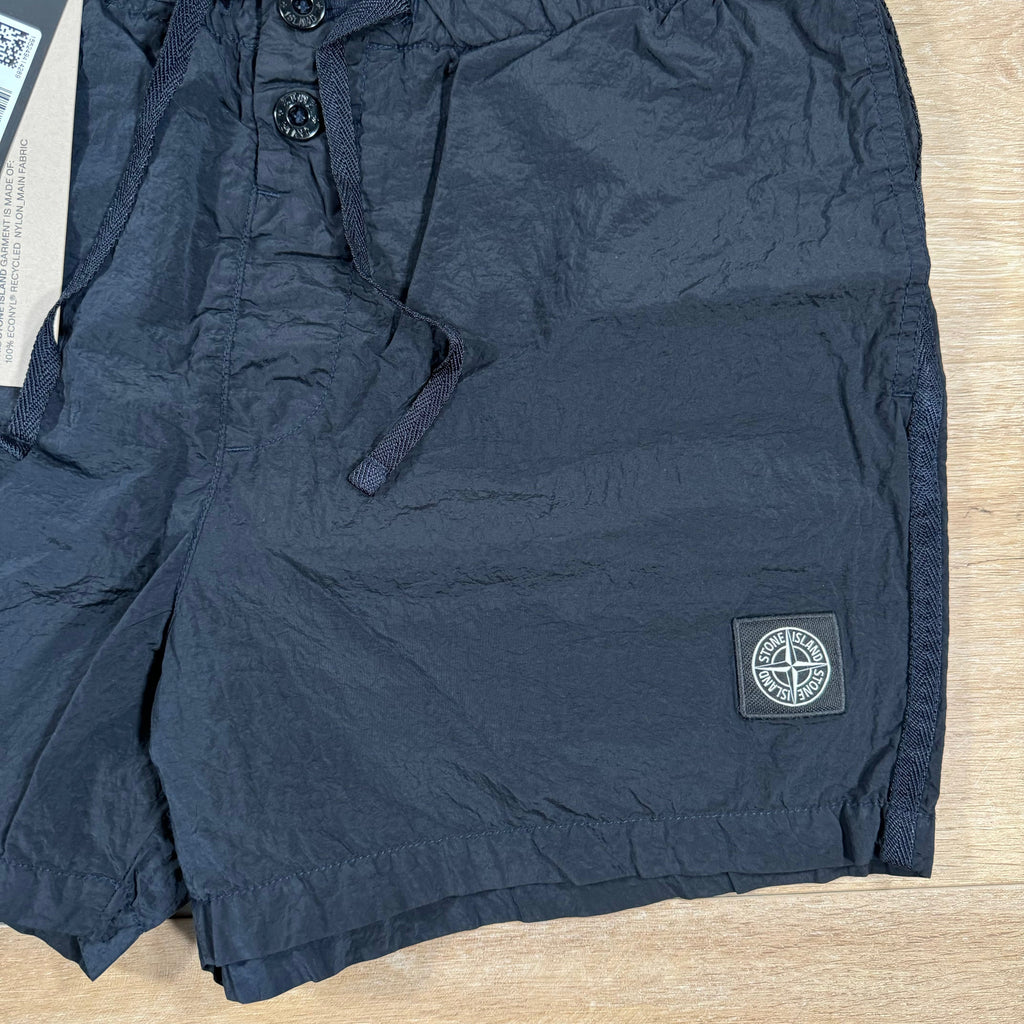 Stone Island Nylon Metal Button Swim Shorts in Navy Ironleague