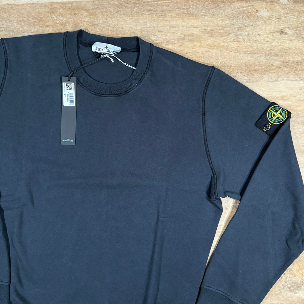 Stone Island Garment Dyed Crewneck Sweatshirt in Navy Ironleague