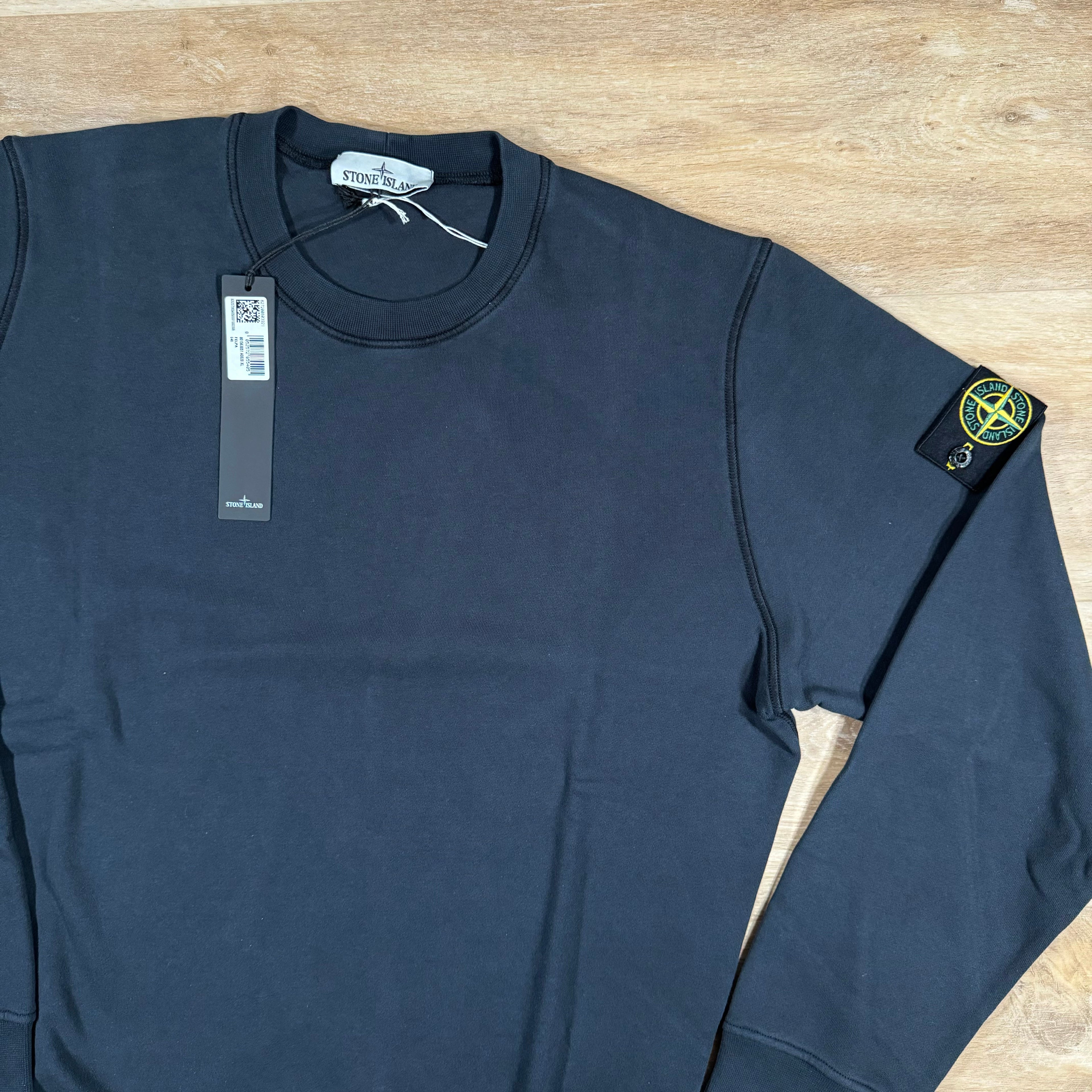 Stone Island Garment Dyed Crewneck Sweatshirt in Navy Ironleague