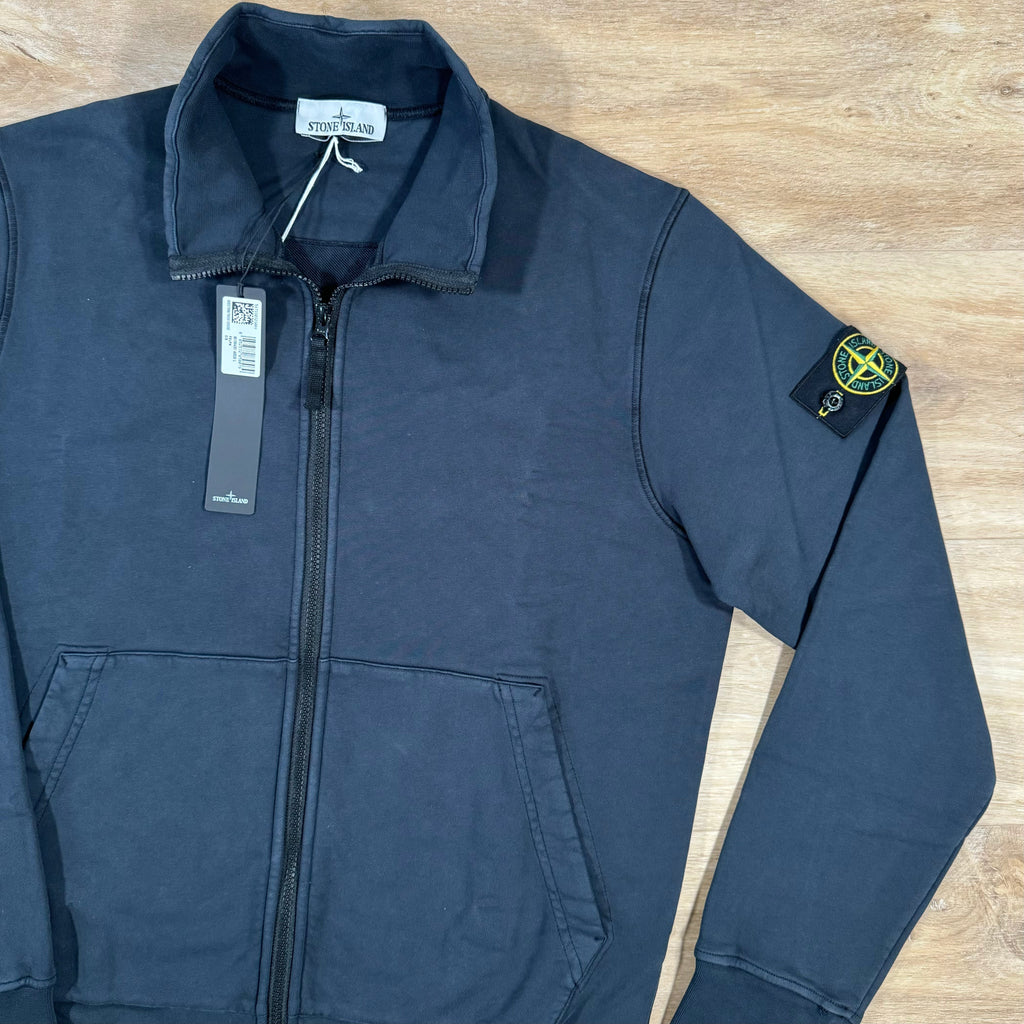 Stone Island Organic Cotton Full-Zip Sweatshirt in Navy Ironleague