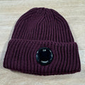 CP Company Extra Fine Merino Wool Lens Beanie in Potent Purple Ironleague