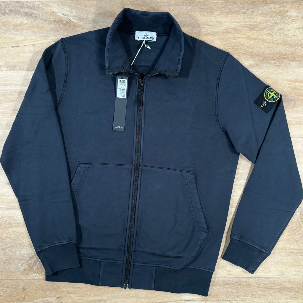 Stone Island Organic Cotton Full-Zip Sweatshirt in Navy Ironleague