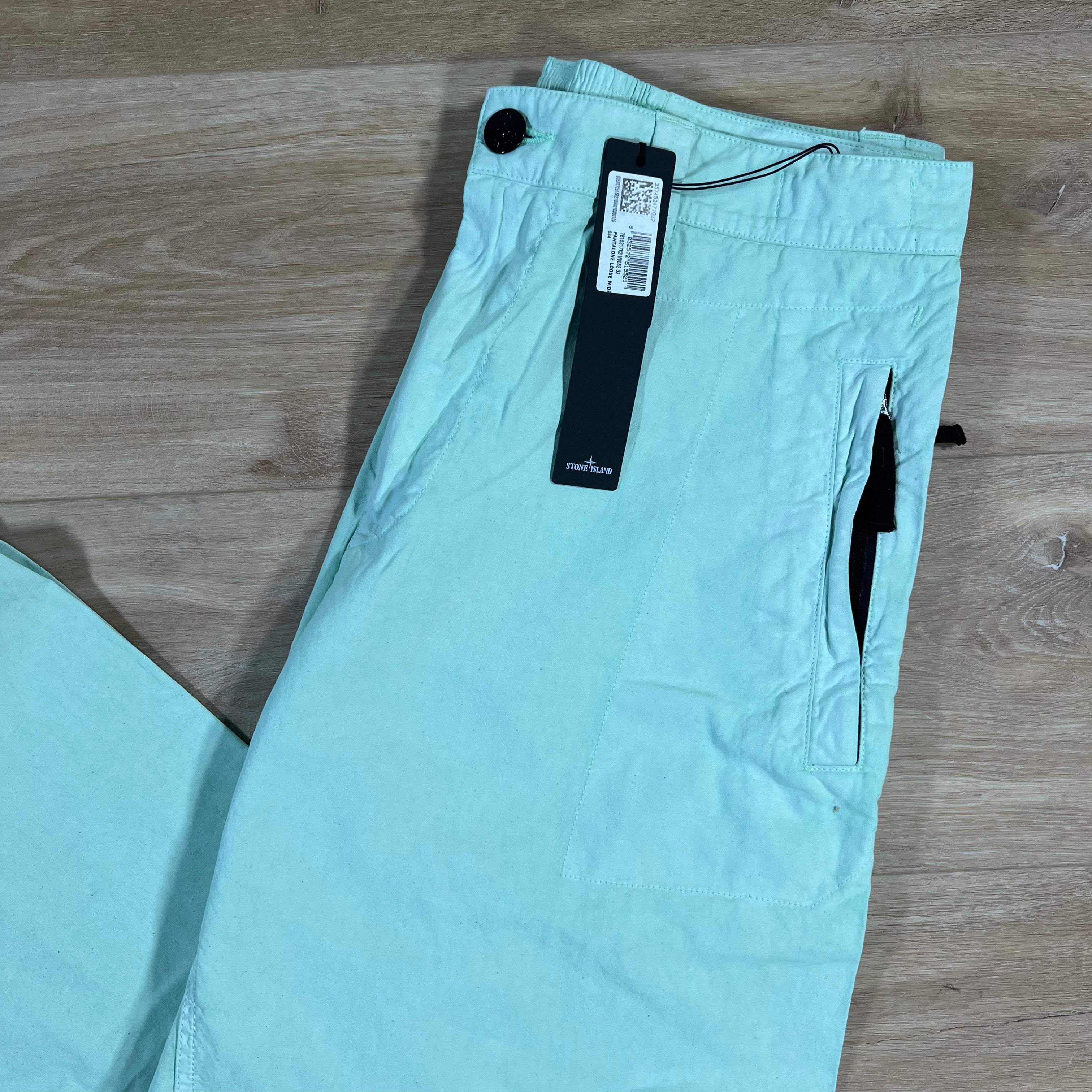 Stone Island Straight Leg Marina Trousers in Light Green Ironleague