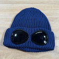 CP Company Extra Fine Merino Wool Goggle Beanie in Estate Blue Ironleague