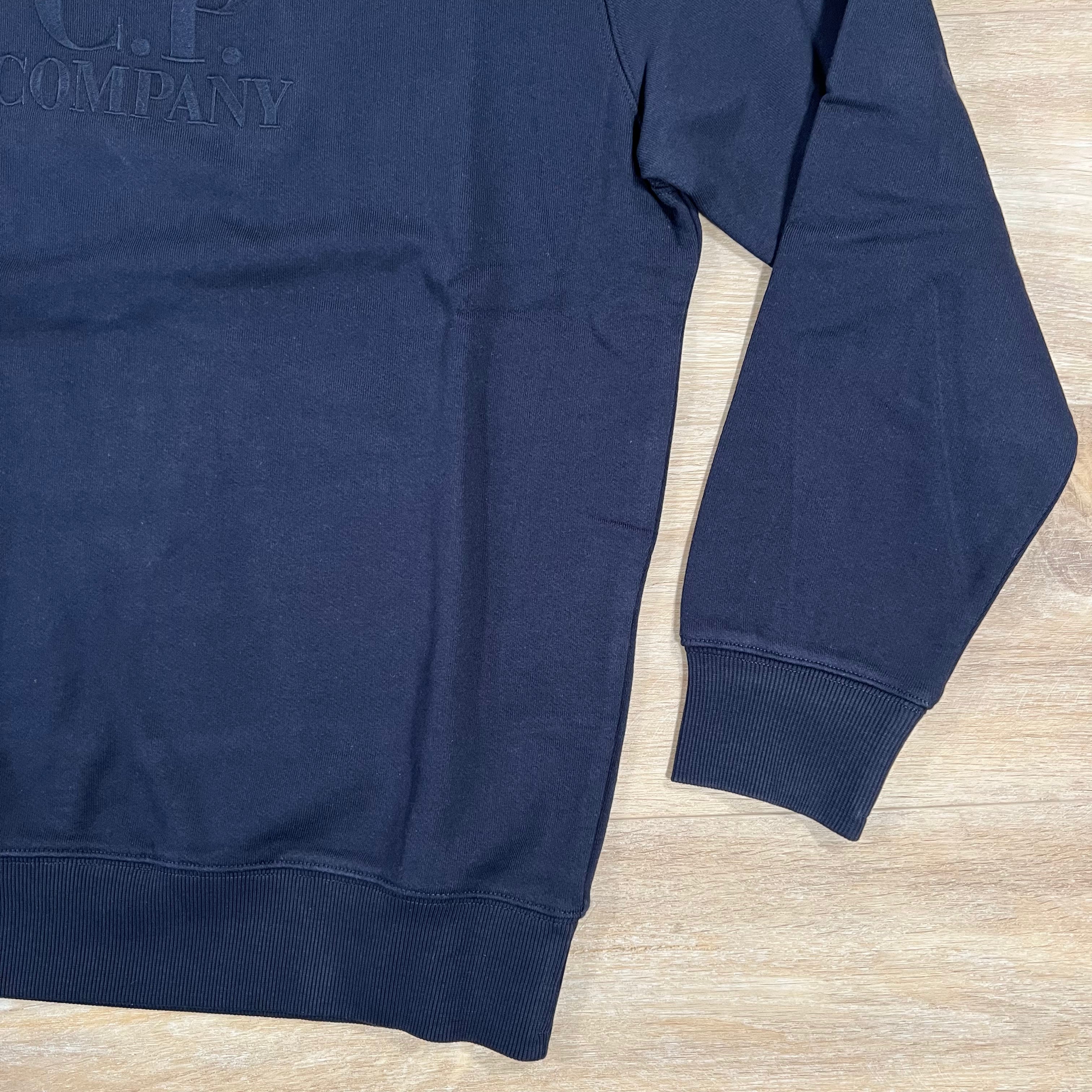 CP Company Diagonal Raised Logo Sweatshirt in Navy Ironleague