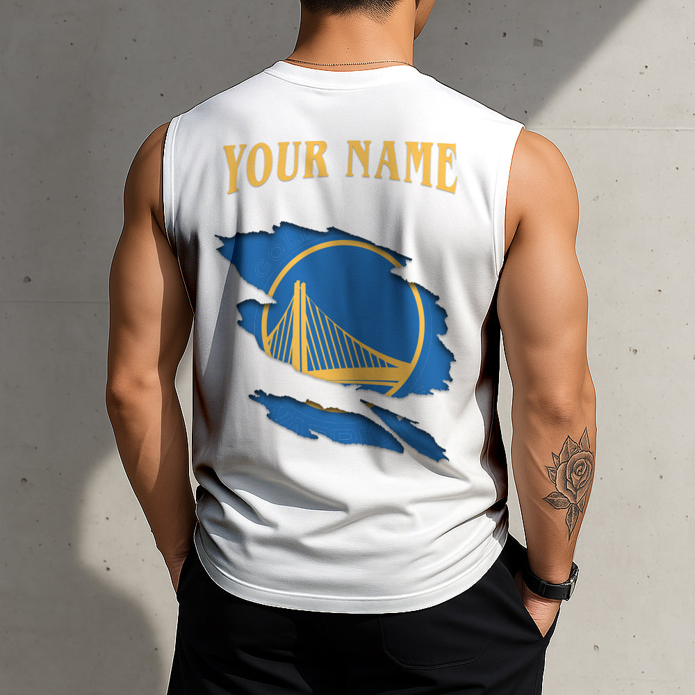 FINAL SALE - NEW CUSTOMIZED NBA12 GSW GOLDEN STATE WARRIORS TANKTOP & GYM SHIRT