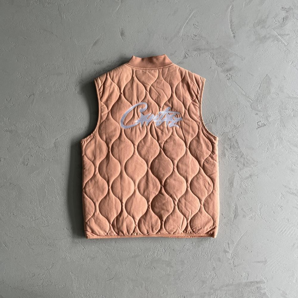 Corteiz Guerillaz Lightweight Quilted Vest - Pink Ironleague