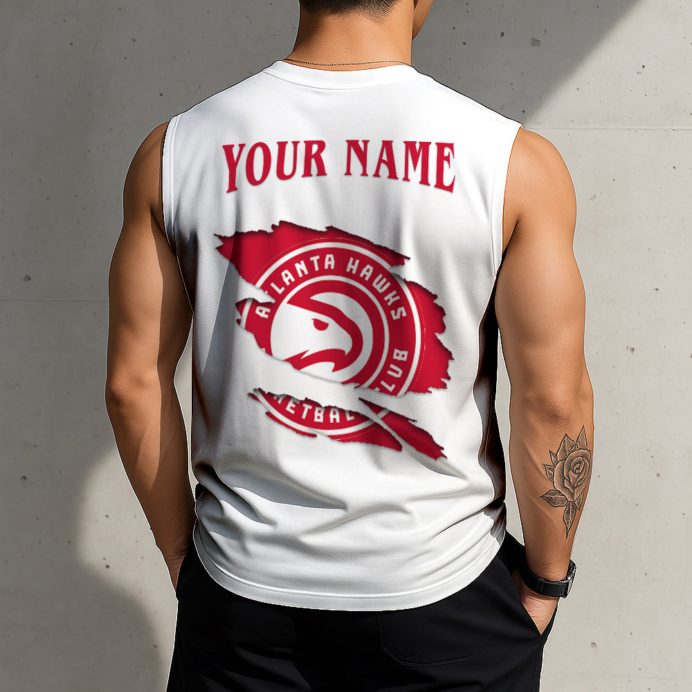 FINAL SALE - NEW CUSTOMIZED NBA17 AHA ATLANTA HAWKS TANKTOP & GYM SHIRT