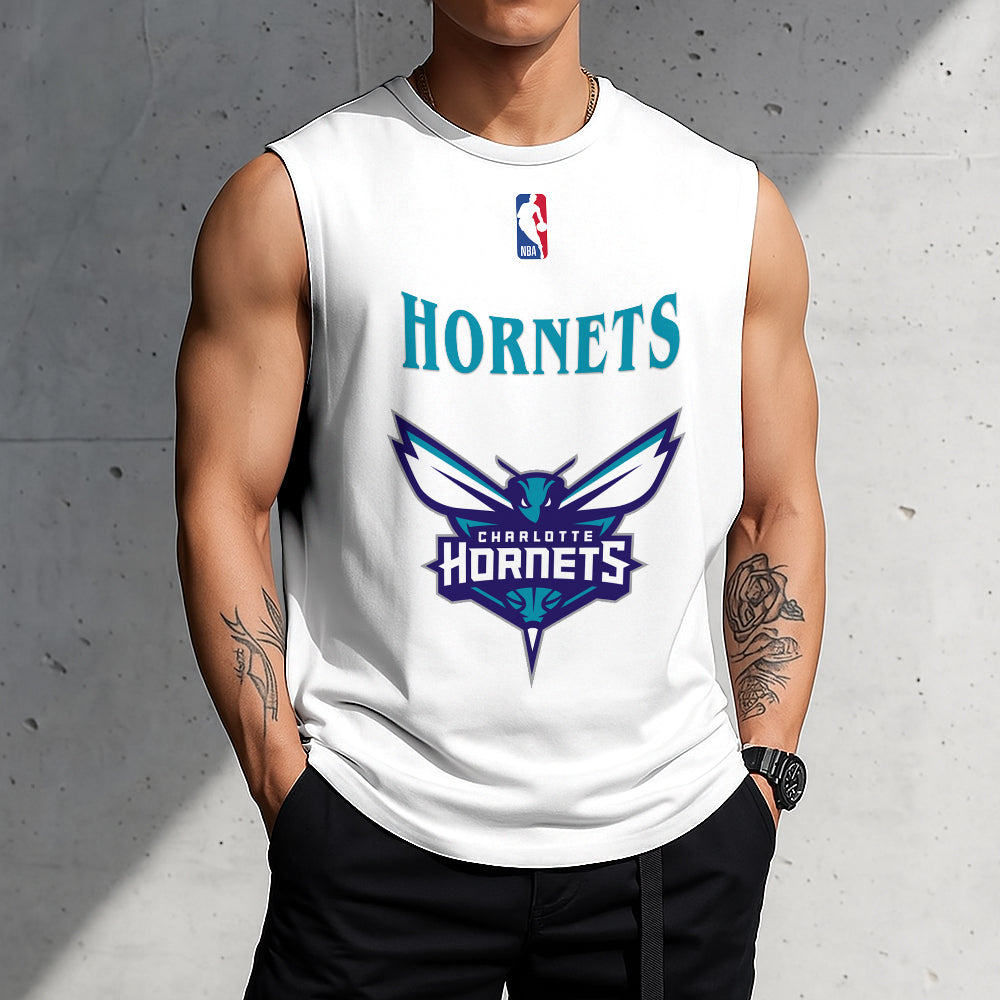 FINAL SALE - NEW CUSTOMIZED NBA27 CHO CHARLOTTE HORNETS TANKTOP & GYM SHIRT