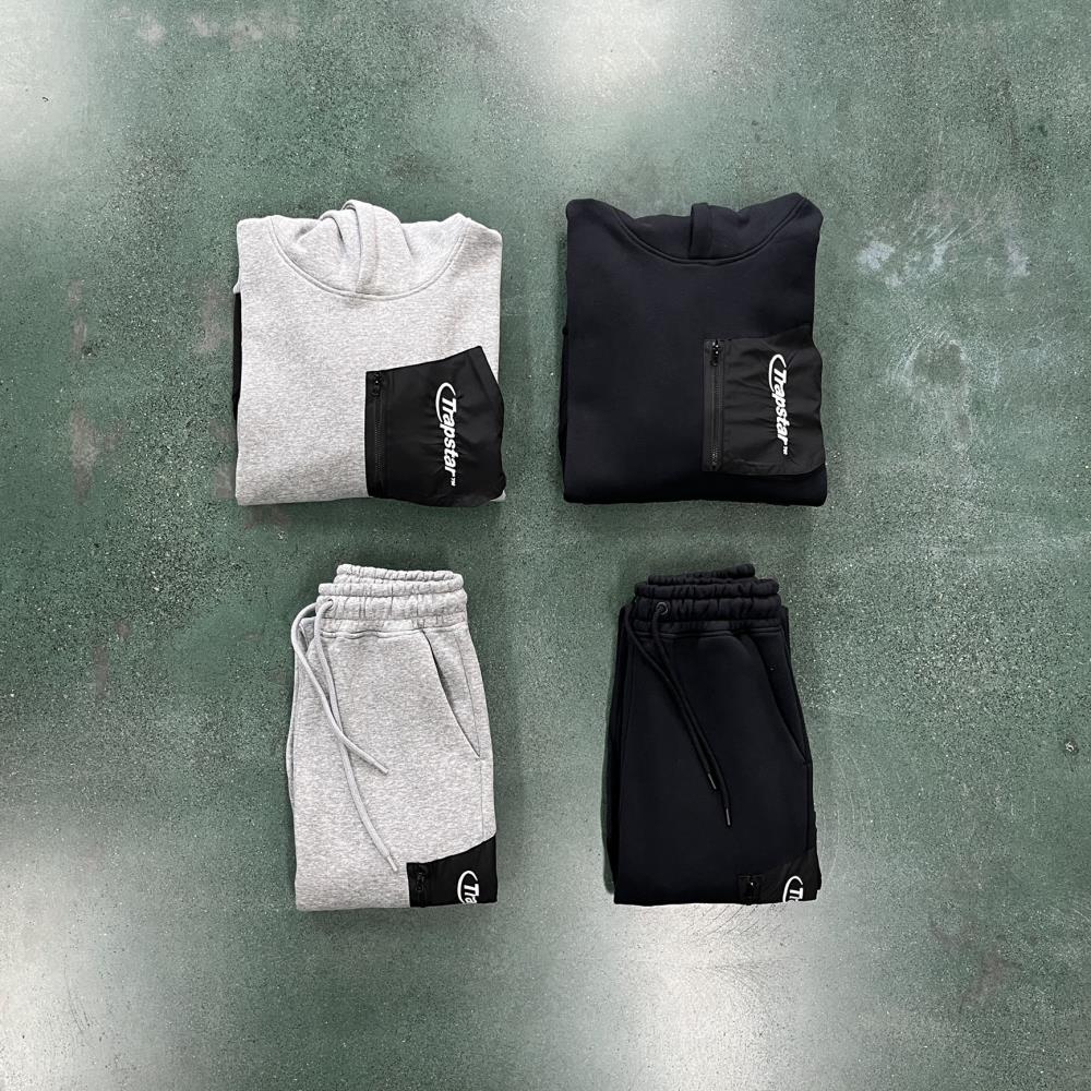 Trapstar Hyperdrive Pocket Tracksuit - Black/Grey Ironleague