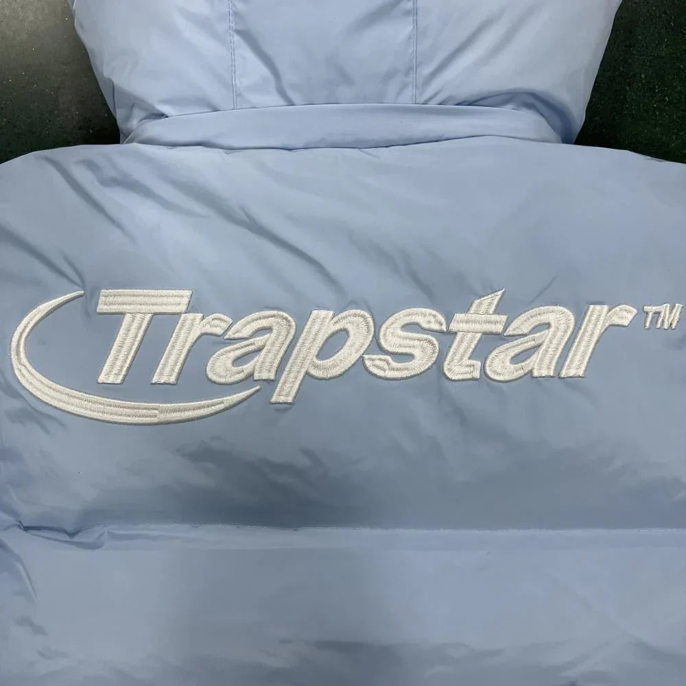 Trapstar Hyperdrive Detachable Hooded Puffer Jacket - Ice Blue Ironleague