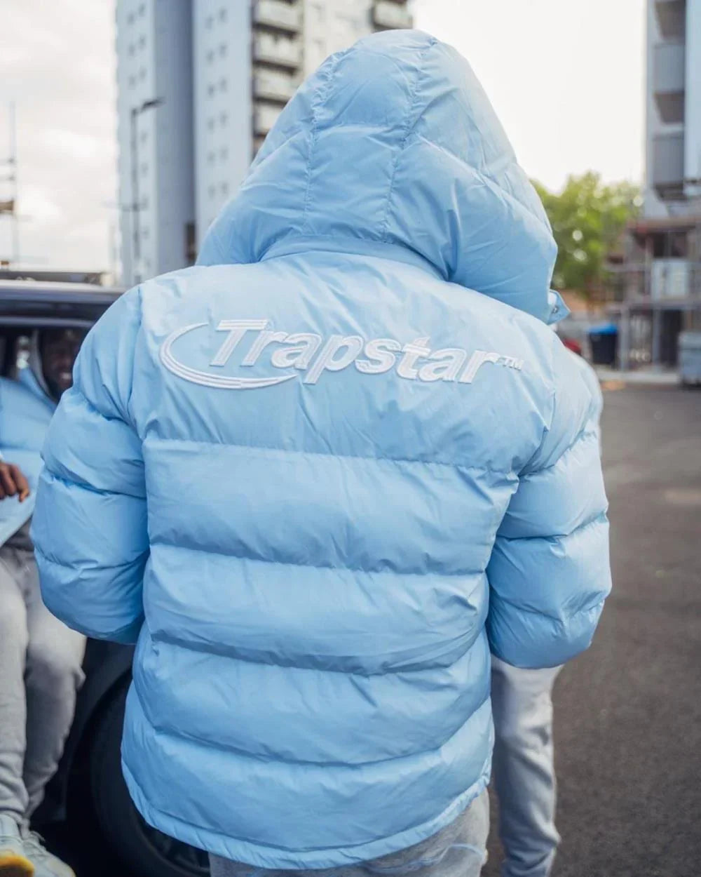 Trapstar Hyperdrive Detachable Hooded Puffer Jacket - Ice Blue Ironleague