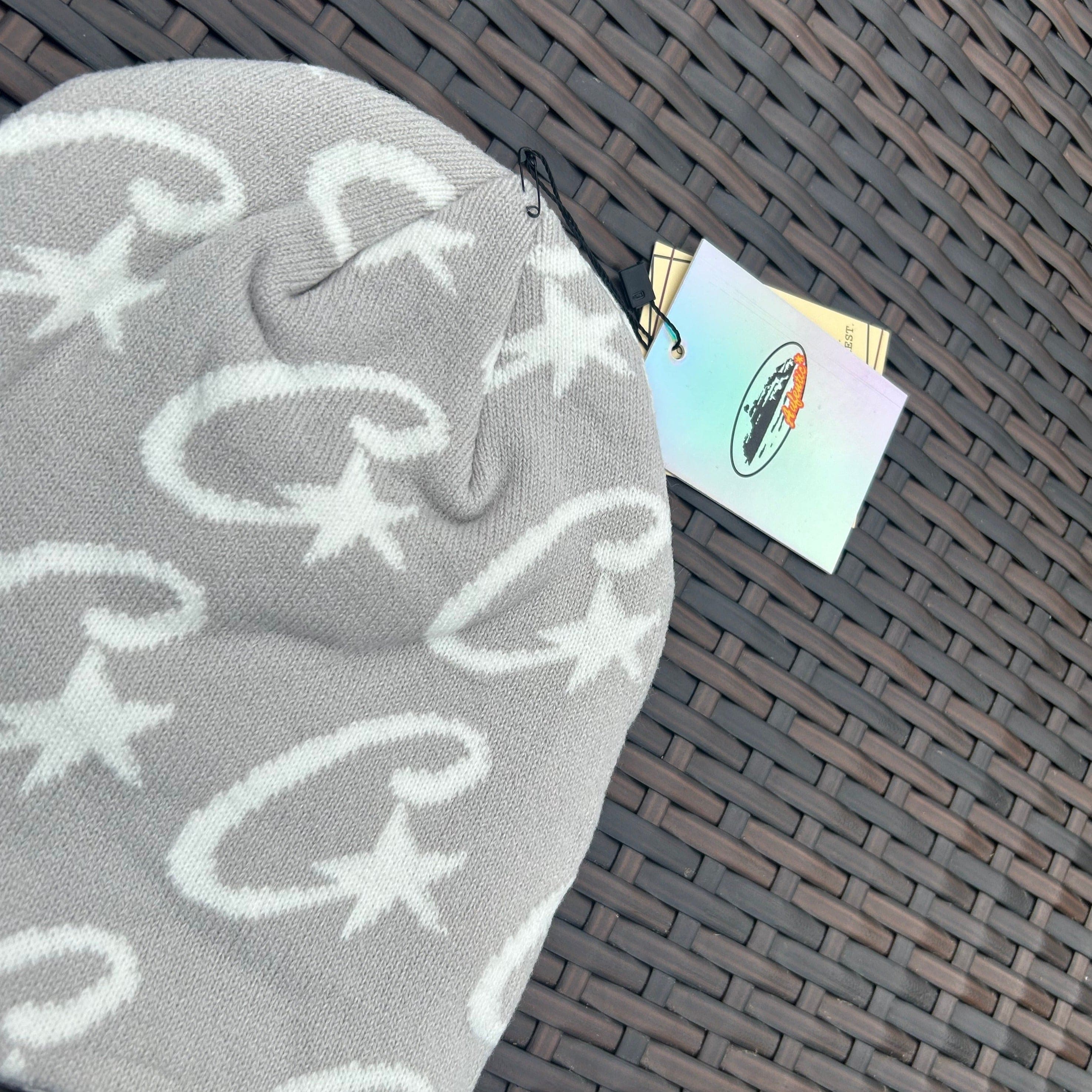 Corteiz C-Starz Monogram Beanie - Grey Ironleague