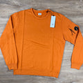 CP Company Light Fleece Crewneck Lens Sweatshirt in Russet Orange Ironleague
