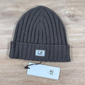 CP Company Extra Fine Merino Wool Logo Beanie in Walnut Ironleague