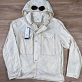 CP Company Flatt Nylon Goggle Overshirt in Pistachio Shell Ironleague