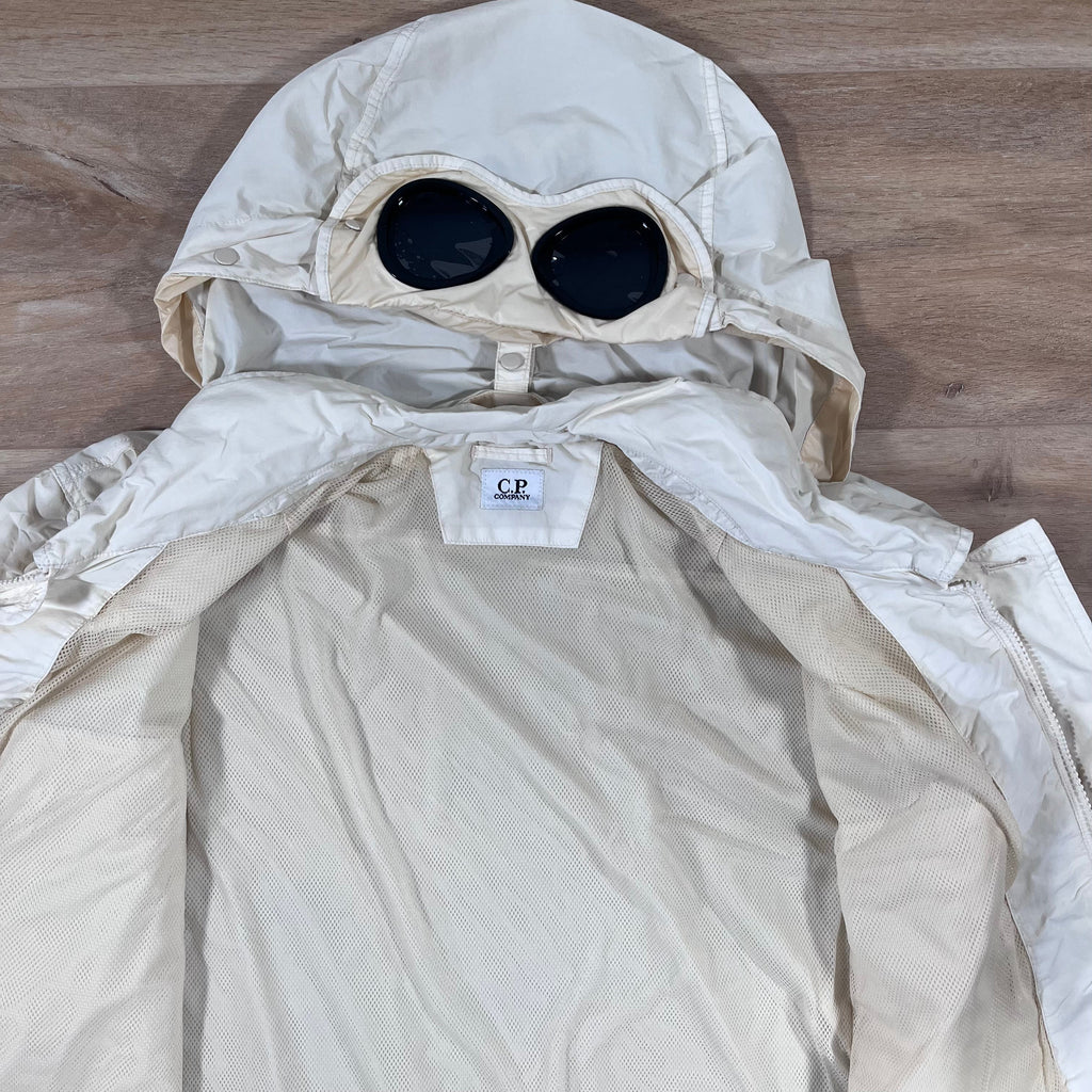 CP Company Flatt Nylon Goggle Overshirt in Pistachio Shell Ironleague