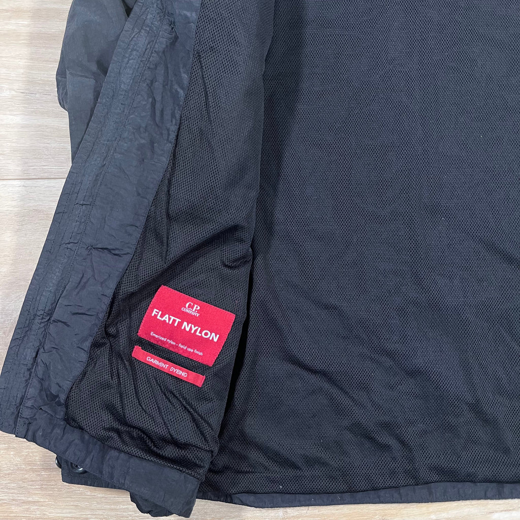 CP Company Flatt Nylon Goggle Overshirt in Black Ironleague