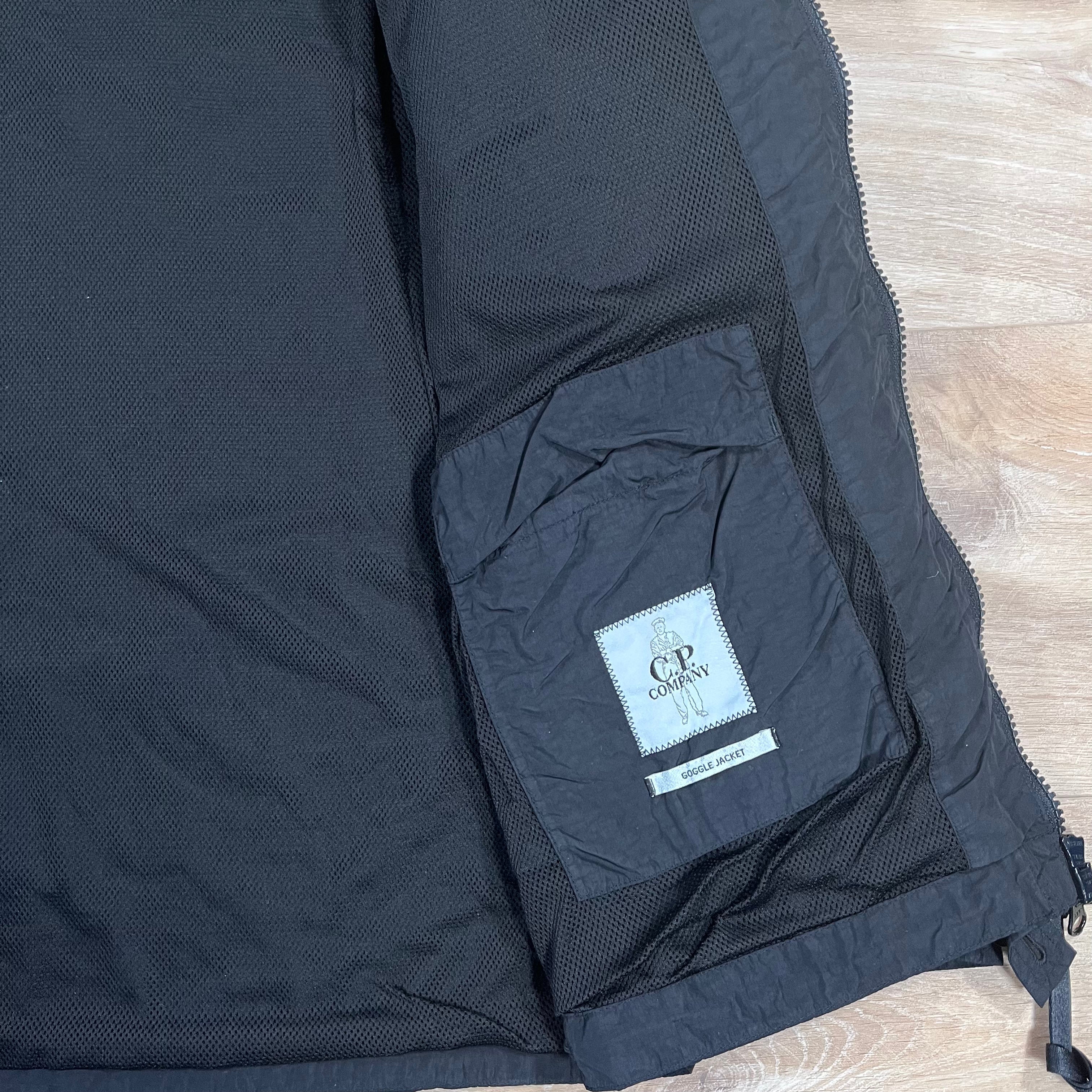 CP Company Flatt Nylon Goggle Overshirt in Black Ironleague