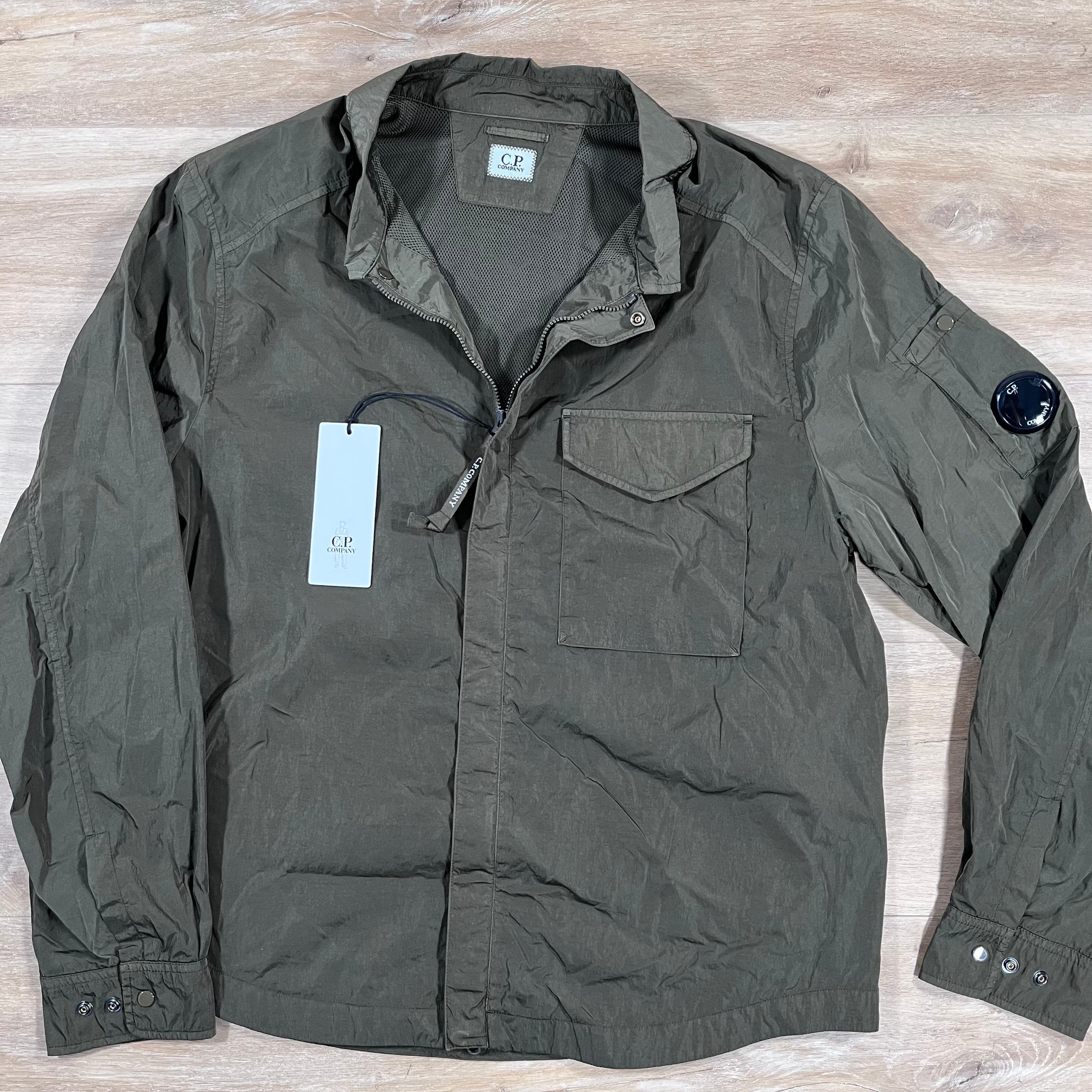 CP Company Chrome-R Lens Overshirt in Ivy Green Ironleague