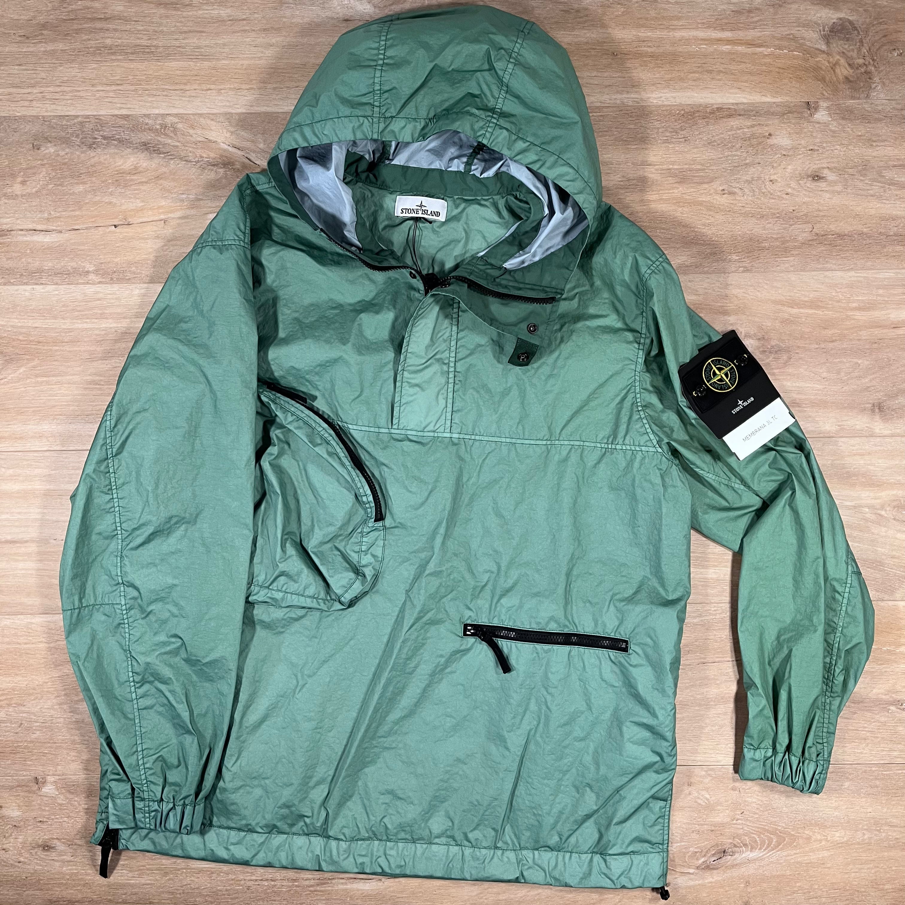 Stone Island Membrana 3L TC Anorak Jacket in Mint Ironleague
