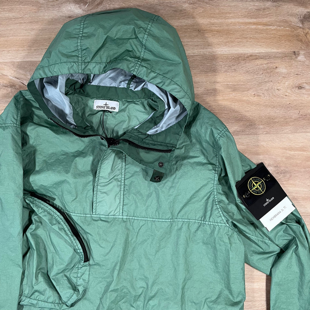 Stone Island Membrana 3L TC Anorak Jacket in Mint Ironleague