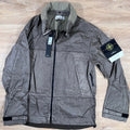 Stone Island Raw Linen Plated-OVD Jacket in Military Green Ironleague