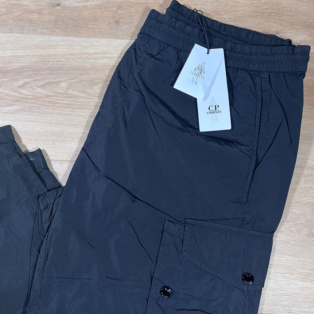 CP Company Chrome-R Lens Cargo Pants in Black Ironleague