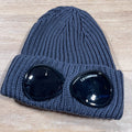 CP Company Extra Fine Merino Wool Goggle Beanie in Ebony Ironleague
