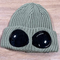 CP Company Extra Fine Merino Wool Goggle Beanie in Tea - Green Ironleague